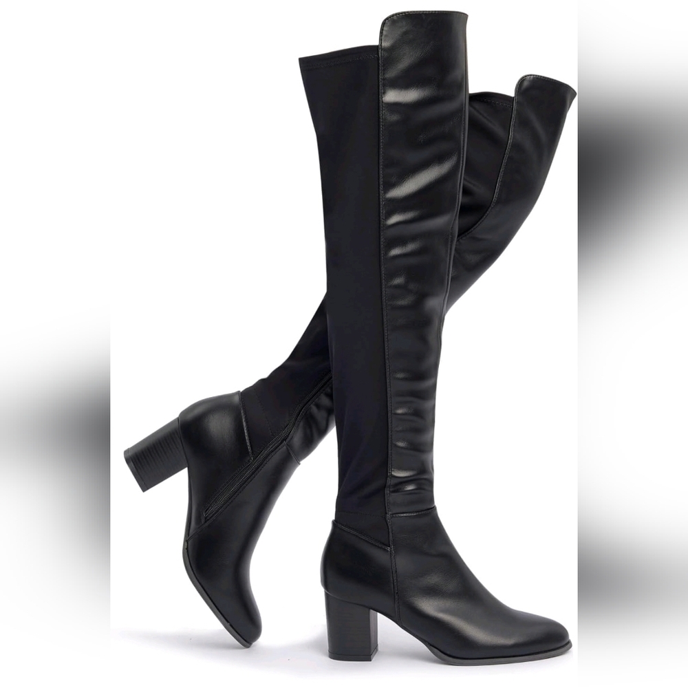 Selenepair 8 Black Breathable Over the Knee Boots Christmas Shoes Sexy